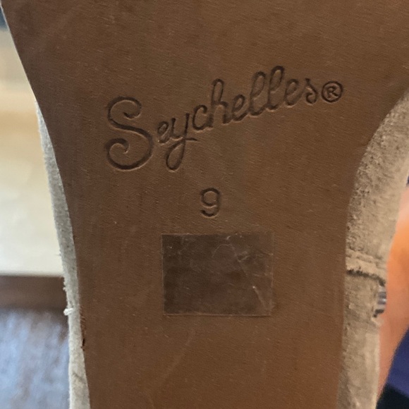 Seychelles Beige Over the Knee Boots with Floral Embroidery - Picture 2 of 7